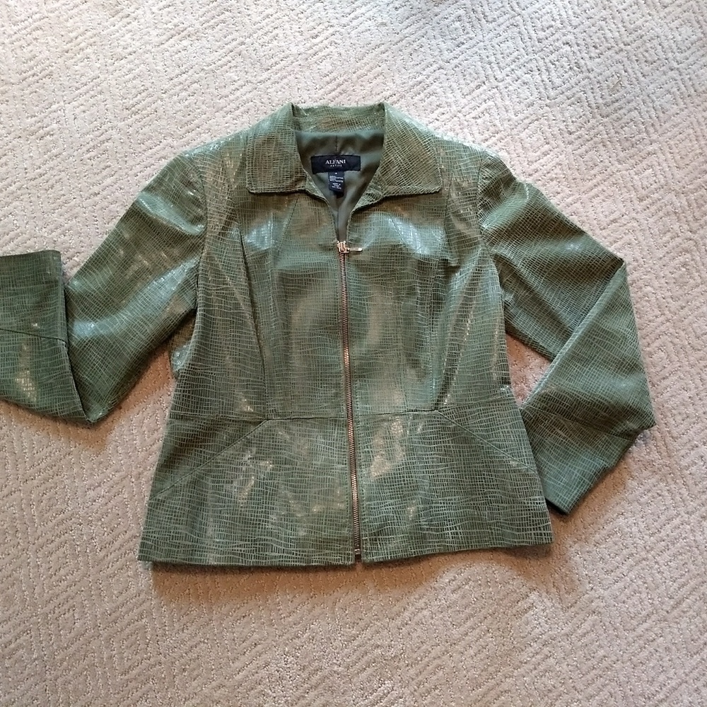 Alfani Embosssed Leather Jacket